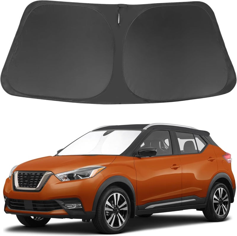 TINGLU Sun Shade for Nissan Kicks S SV SR Crossover 2018-2024 Accessories Windshield Sun Shade Window Shade UV Rays Protection Sun Visor Cover with Steering Wheel Sunshade Storage Bag - Image 1